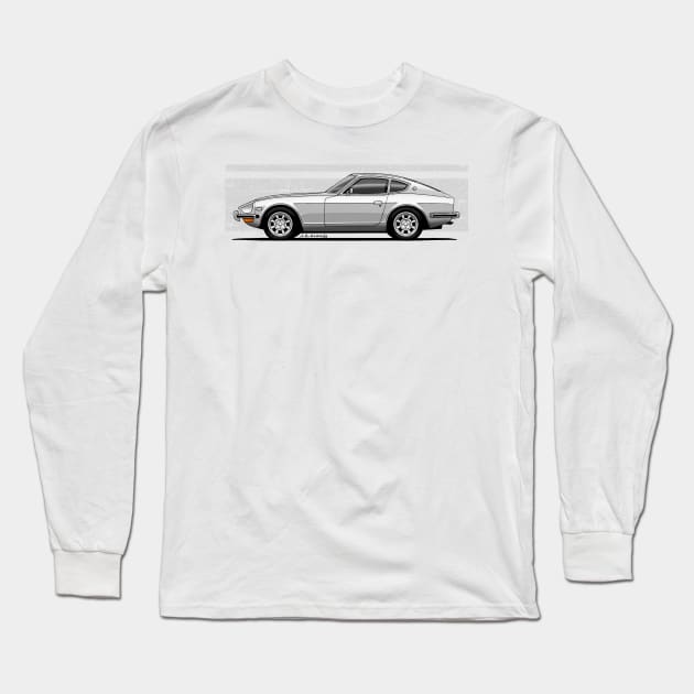 Classic japanese sports car for medium and dark backgrounds Long Sleeve T-Shirt by jaagdesign